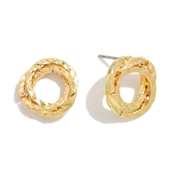 Metal Tone Twisted Stud Earring 

- Approximately .5" D