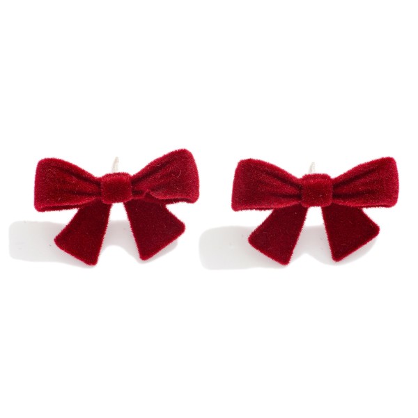 Velvet Bow Post Drop Earrings 

- Approximately .75" L