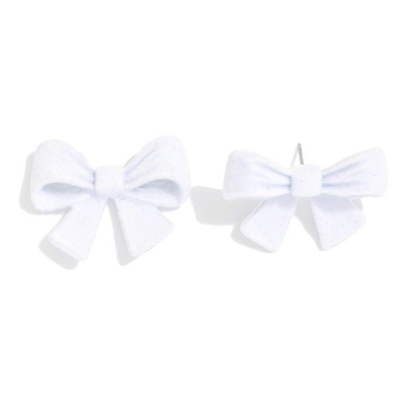 Velvet Bow Post Drop Earrings 

- Approximately .75" L