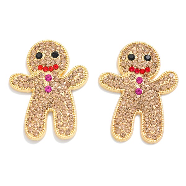 Wholesale rhinestone Studded Gingerbread Earrings L