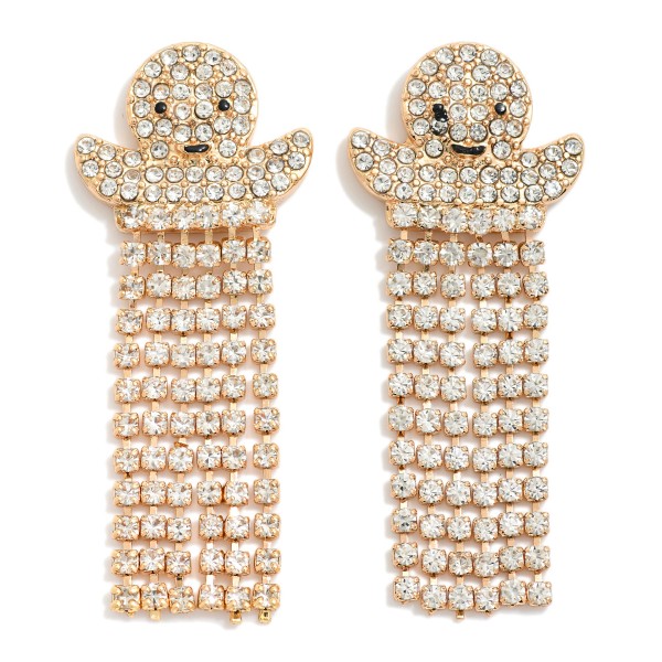 Wholesale rhinestone Studded Ghost Post Drop Earrings L