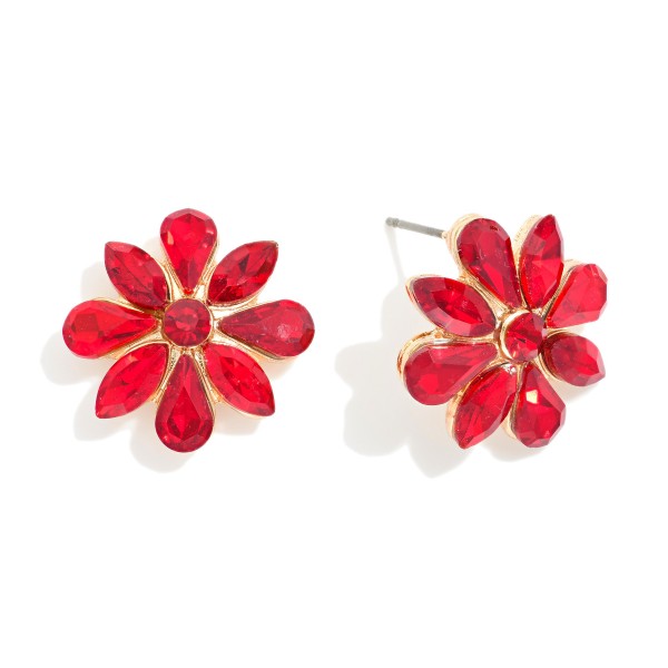Wholesale rhinestone Flower Post Drop Earrings L