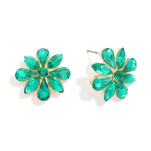 Wholesale rhinestone Flower Post Drop Earrings L
