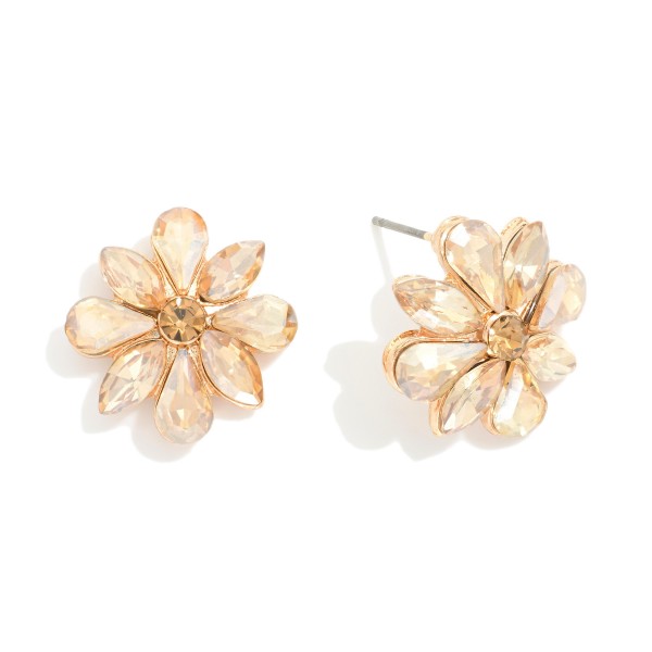 Wholesale rhinestone Flower Post Drop Earrings L