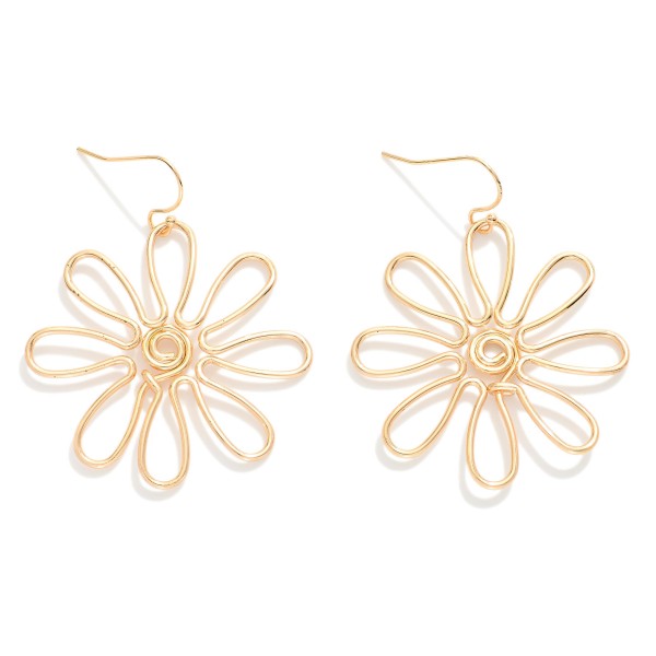 Wholesale twisted Metal Flower Earring Drop L