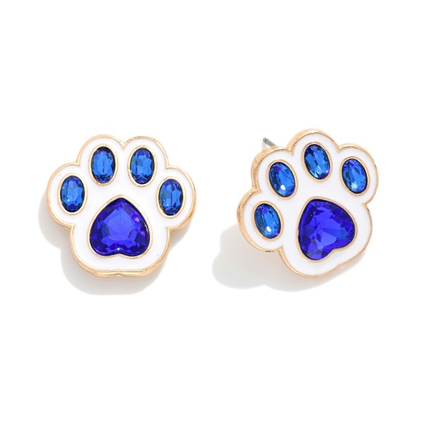 Enamel Paw Print Game Day Earrings 

- Approximately .75" L

