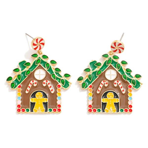 Enamel Christmas Gingerbread Drop Earrings

- Approximately 1.75" L

