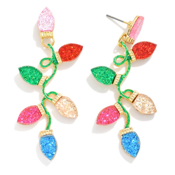 Rhinestone Christmas Lights Drop Earrings

- Approximately 2" L

