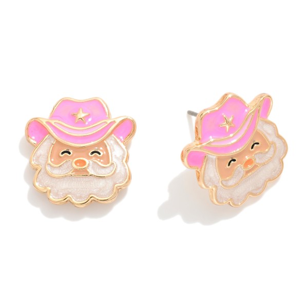 Enamel Christmas Santa Stud Earring 

- Approximately .5" L 
