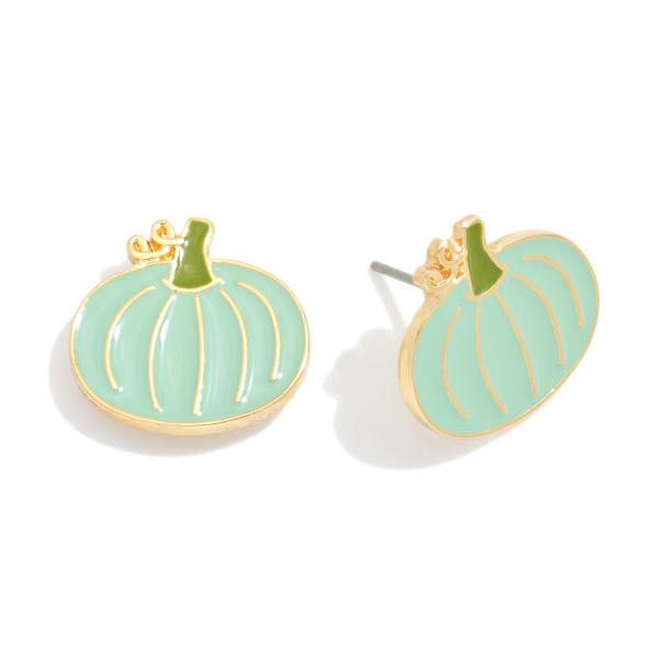 Enamel Pumpkin Stud Earrings

- Approximately .5" L