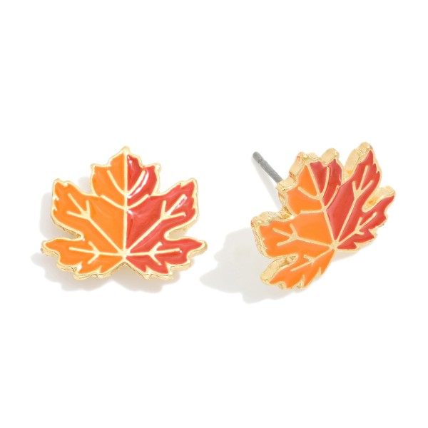 Wholesale enamel Leaf Stud Earring L