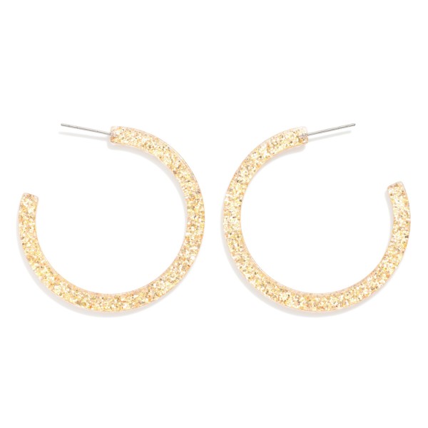 Glitter Acetate Flat Hoop Earrings 

- Approximately 1.5" D