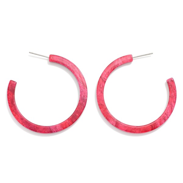 Glitter Acetate Flat Hoop Earrings 

- Approximately 1.5" D