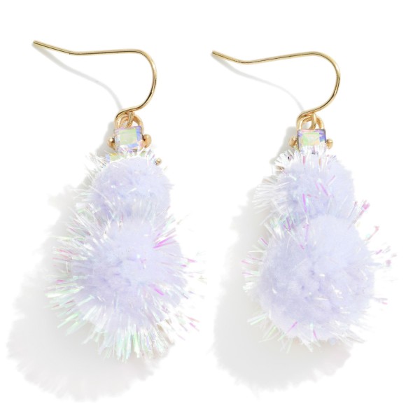 Snowman Drop Earrings Featuring Pompoms 

- Approximately 1.75" L

