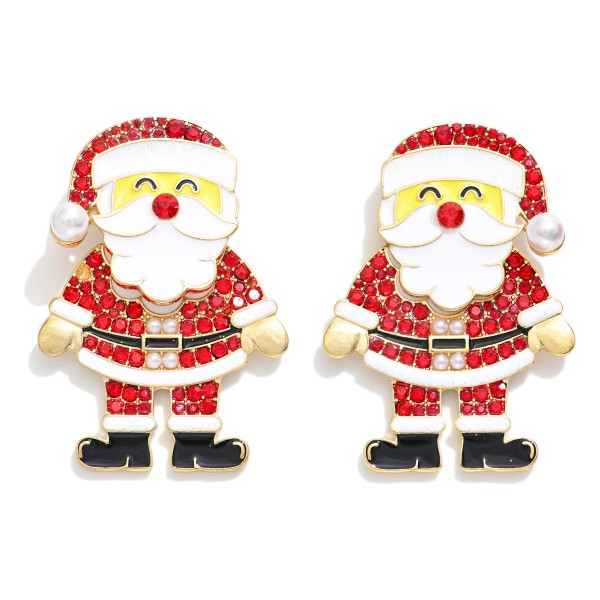 Wholesale rhinestone Enamel Santa Claus Drop Earrings L