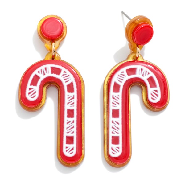Wholesale chunky Acetate Candy Canes Post Drop Earrings L