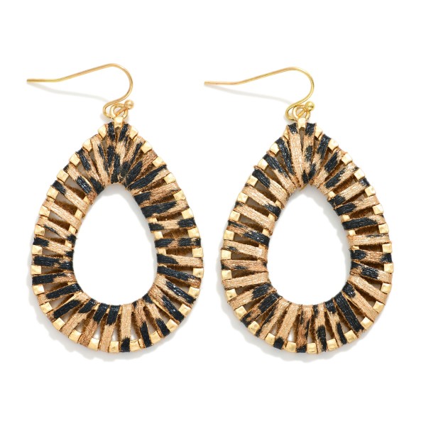 Fabric Wrapped Teardrop Drop Earrings 

- Approximately 2" L
