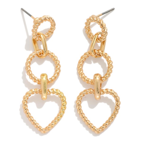 Twisted Linked Metal Circle Featuring Heart 

- Approximately 2" L 