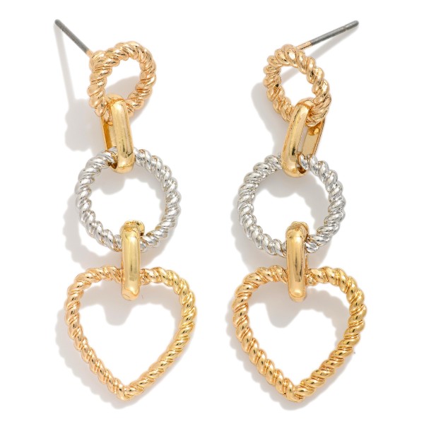 Twisted Linked Metal Circle Featuring Heart 

- Approximately 2" L 