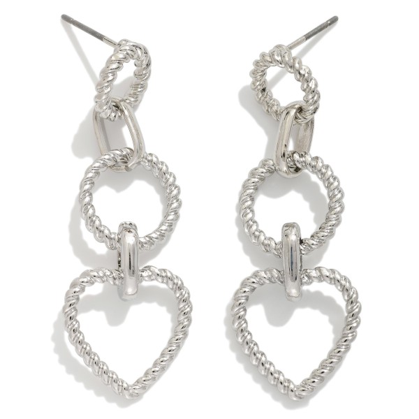 Twisted Linked Metal Circle Featuring Heart 

- Approximately 2" L 