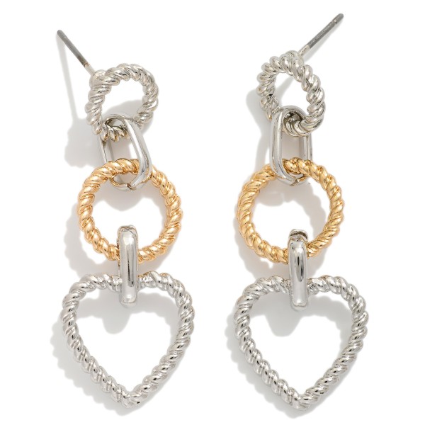 Twisted Linked Metal Circle Featuring Heart 

- Approximately 2" L 