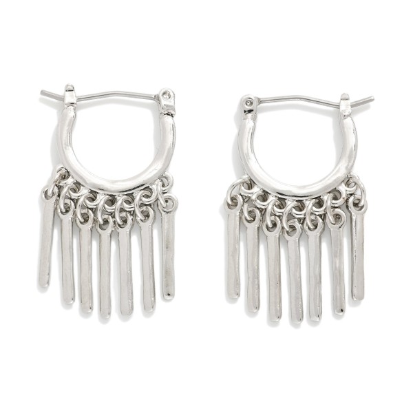 Wholesale metal Huggie Hoop Drop Earrings Tassel Details L