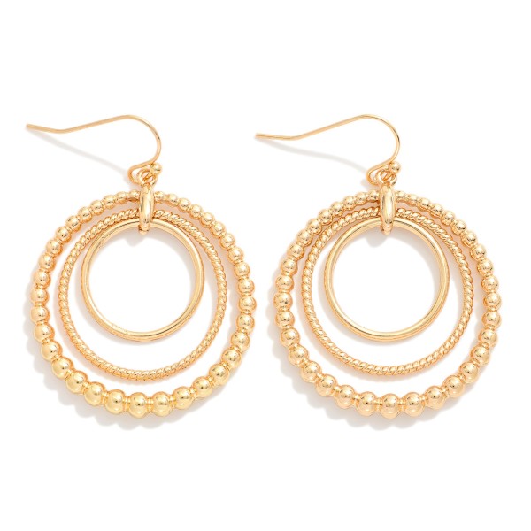 Linked Hoop Drop Earrings Featuring Beaded Detail 

- Approximately 1.75" L 