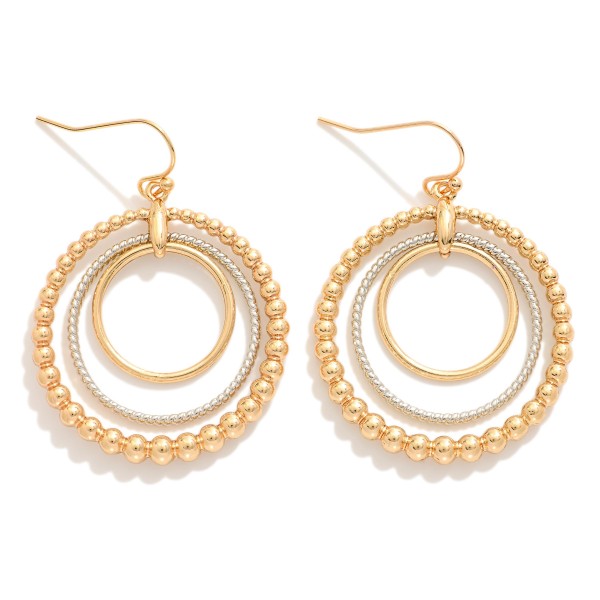 Linked Hoop Drop Earrings Featuring Beaded Detail 

- Approximately 1.75" L 