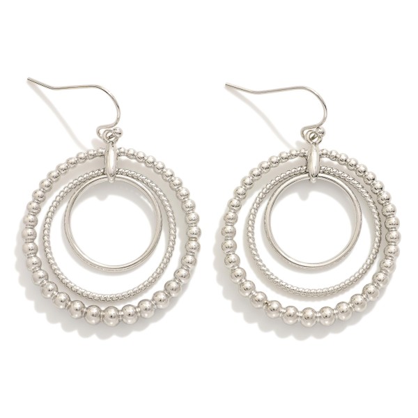 Linked Hoop Drop Earrings Featuring Beaded Detail 

- Approximately 1.75" L 