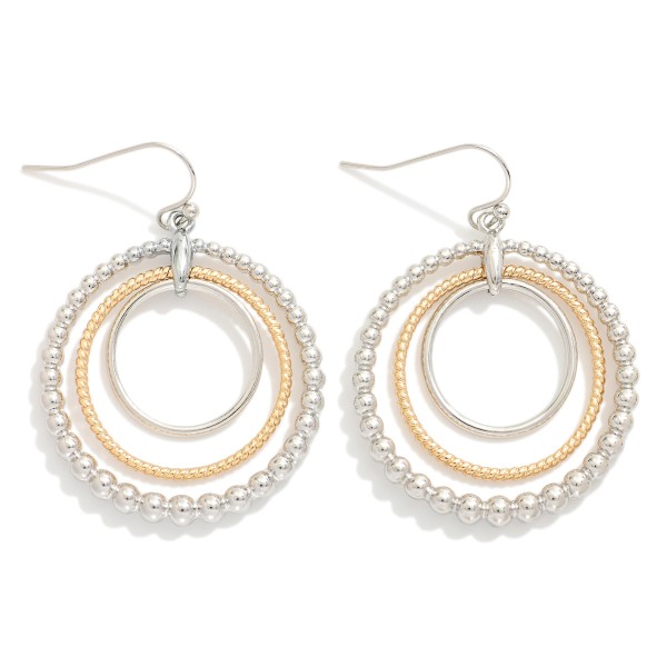 Linked Hoop Drop Earrings Featuring Beaded Detail 

- Approximately 1.75" L 