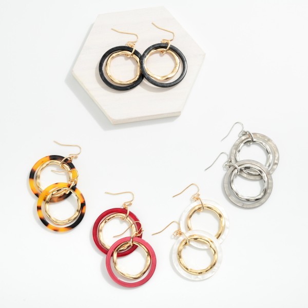 Linked Acetate Hoop Drop Earring

- Approximately 2" L 