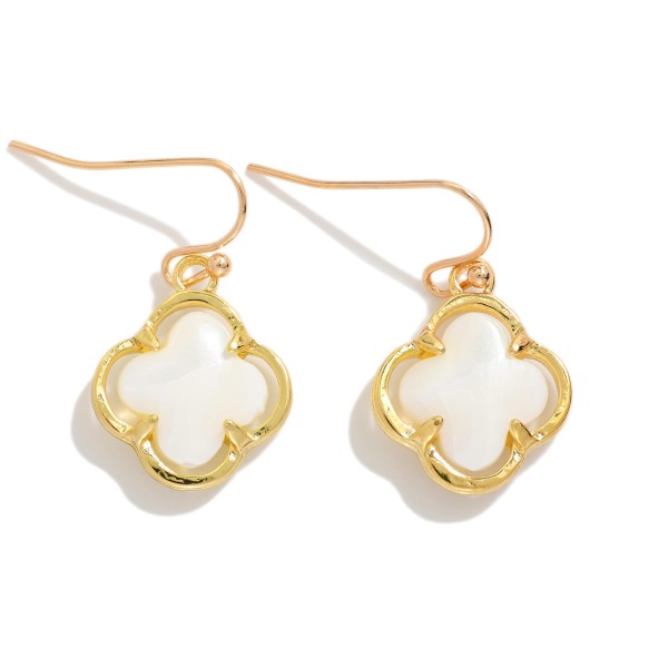 Pearl Clover Drop Earrings 

- Approximately 1" L 