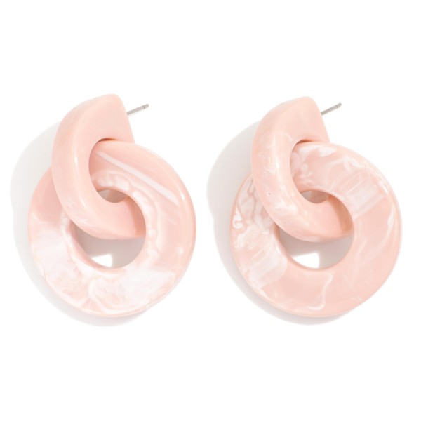 Chunky Linked Acetate Post Drop Earrings 

- Approximately 1.5" L