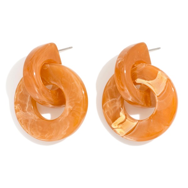 Chunky Linked Acetate Post Drop Earrings 

- Approximately 1.5" L