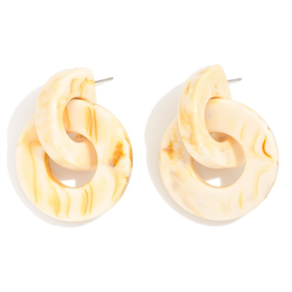 Chunky Linked Acetate Post Drop Earrings 

- Approximately 1.5" L