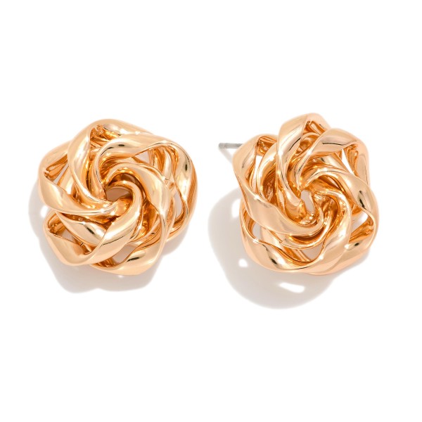 Metal Tone Big Knot Stud Earring 

- Approximately .75" L 