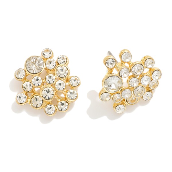 Rhinestone Cluster Stud Earrings 

- Approximately .75" L