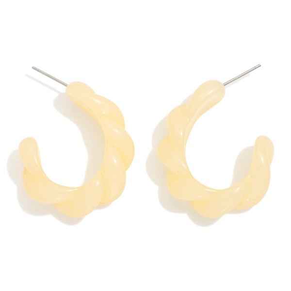 Acetate Twisted Hoop Drop Earring 

- Approximately 1.5" L 