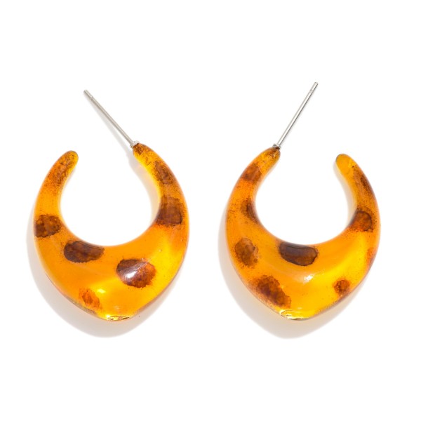 Acetate Leopard Hoop Drop Earrings

- Approximately 1.75" L
