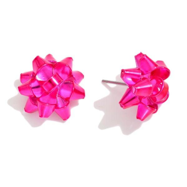 Metal Bow Stud Earrings

- Approximately 0.75" L

