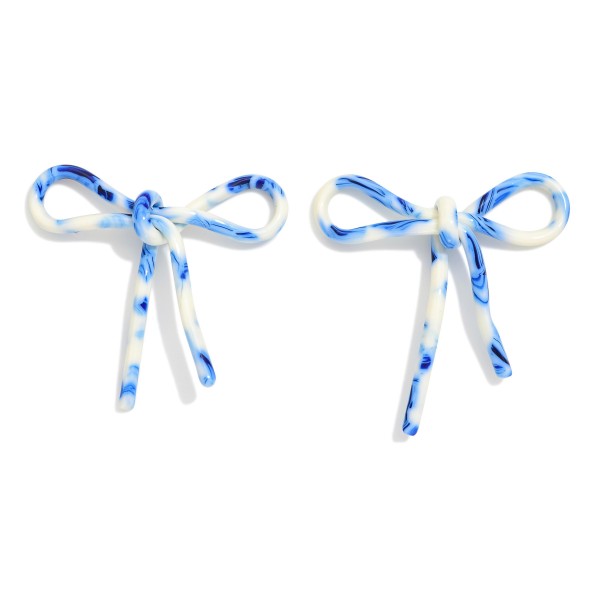 Acetate Bow Post Drop Earrings 

- Approximately 1.5" L