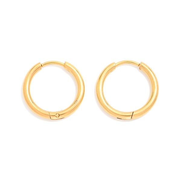 Wholesale metal Hinged Hoop Earrings Stainless Steel Water Resistant D