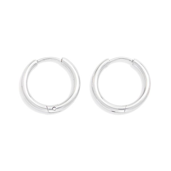 Wholesale metal Hinged Hoop Earrings Stainless Steel Water Resistant D