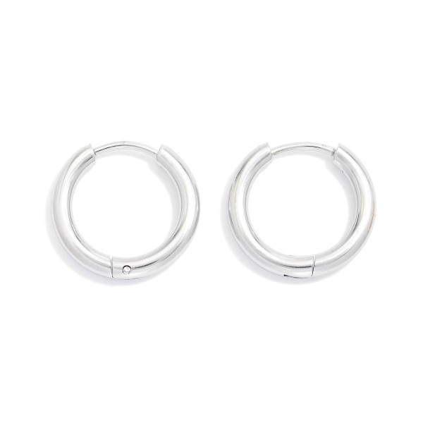 Wholesale metal Hinged Hoop Earrings Stainless Steel Water Resistant D