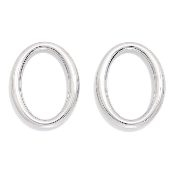  Metal Tone Oval Post Drop Earrings 

- Stainless Steel
- Water Resistant
- Approximately 1.55" L