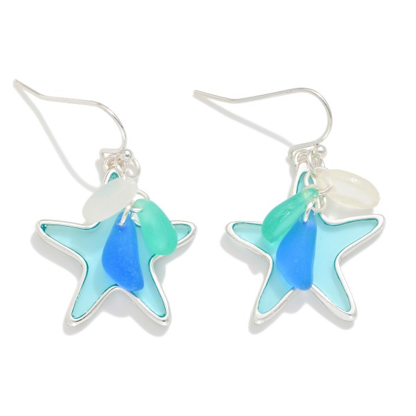 Acetate & Metal Starfish Drop Earrings 

- Approximately 1" L
 