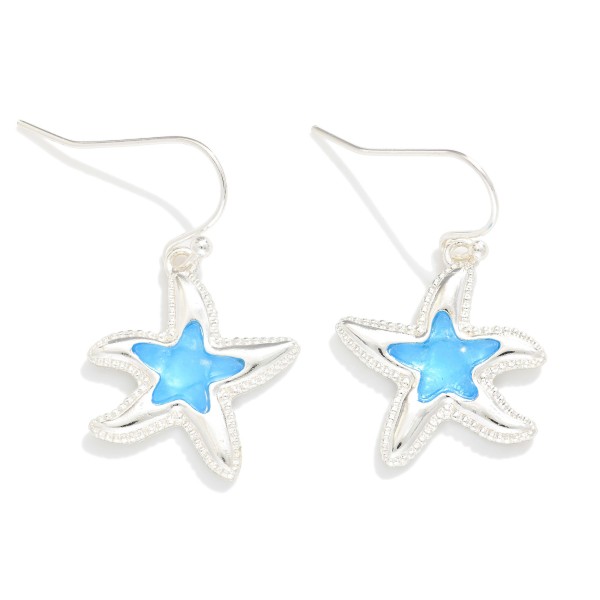 Acetate & Metal Starfish Drop Earrings 

- Approximately 1" L