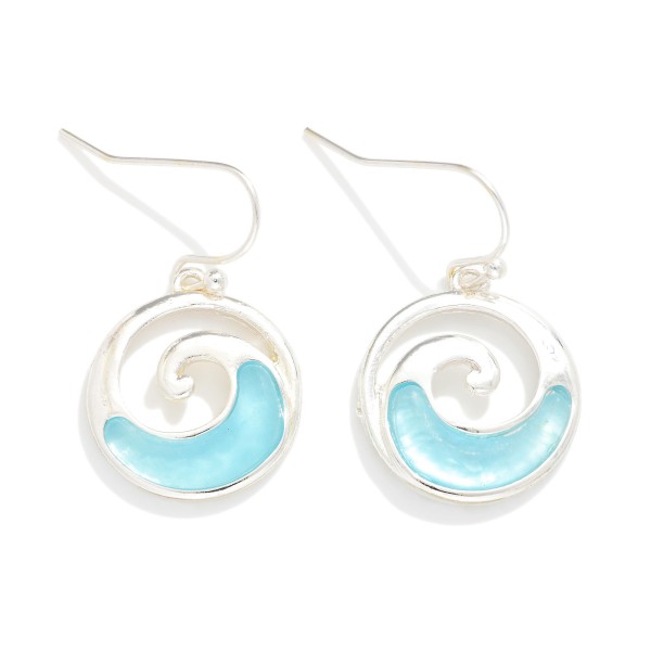 Acetate & Metal Wave Drop Earrings 

- Approximately 1" L