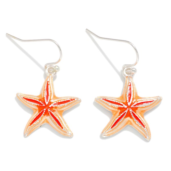 Acetate & Metal Starfish Drop Earrings 

- Approximately 1" L
 