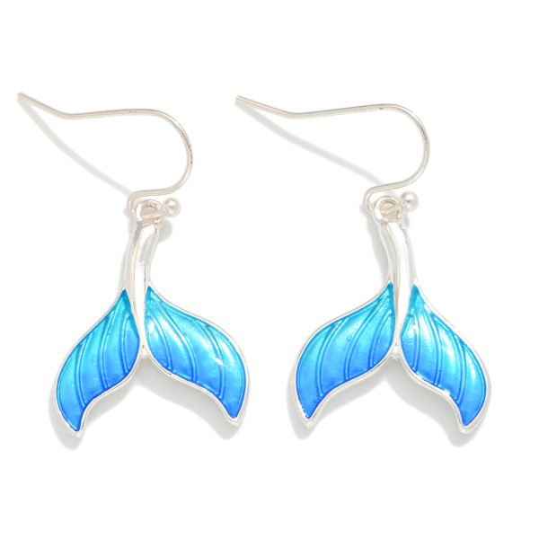 Acetate & Metal Whale Tail Drop Earrings 

- Approximately .75" L
 
